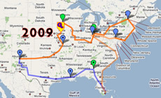 2009 travel map